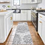 HEBE Hallway Runner Rug 2'x6' Washable Vintage Distressed Area Rugs Non Slip Laundry Rug Runner Boho Floor Carpet Runners for Hallways Entryway Laundry Room Kitchen Bathroom