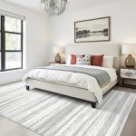 Boraya Area Rugs for Living Room: 5x7 Washable Boho Rug for Bedroom Large Neutral Bohemian Moroccan Farmhouse Geometric Dining Room Rugs Ultra Soft Floor Carpet Indoor for Home Office - Grey