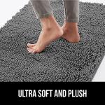 GORILLA GRIP Dog Doormat, Absorbent Doormats for Muddy Dogs Paws, 60x36 Machine Washable Soakstopper Rugs, Cleaner Floors, US Designed Pet Bed Door Mat, Indoor Entrance Pets Rug, Gray