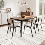 Large Living Room Area Rug 5x7: Soft Machine Washable Boho Moroccan Farmhouse Rugs for Bedroom Under Dining Table - Non-Slip Neutral Morden Indoor Floor Carpet for Home Office - Brown/Cream