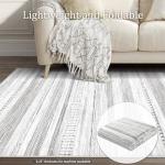 Boraya Area Rugs for Living Room: 5x7 Washable Boho Rug for Bedroom Large Neutral Bohemian Moroccan Farmhouse Geometric Dining Room Rugs Ultra Soft Floor Carpet Indoor for Home Office - Grey