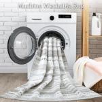 Boraya Area Rugs for Living Room: 5x7 Washable Boho Rug for Bedroom Large Neutral Bohemian Moroccan Farmhouse Geometric Dining Room Rugs Ultra Soft Floor Carpet Indoor for Home Office - Grey