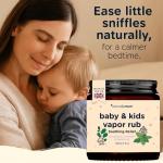 NATURALLY MUM Baby & Kids Vapor Rub – Natural Chest Rub for Congestion Relief & Calmer Sleep – Spearmint, Eucalyptus & Lavender – Menthol Free – Safe for Babies 6m+ – Made in UK