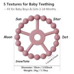 3 Pack Ring Teether Baby Infant Toys, Baby Essentials, Silicone Teething Ring Toys for Babies 0-6 Months, Seposeve Toddler Teethers 6-12 Months 12-24 Months, Infant Teething Relief, Purple Pink White
