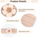 MIUXUESO 3 Pcs Baby Flower Headbands Baby Girls Nylon Headband Soft Hairbands Hair Accessories for Newborn Infant Toddler Kids (Beige Pink Khaki)