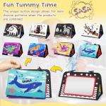 URMYWO Tummy Time Toy - Black and White High Contrast Baby Toys for Newborn - Baby Visual Stimulation Mirror - Montessori Sensory Crinkle Toy for Infant 0-3-6-12 Months - Shower Gift for Boy Girl