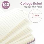 ZOTIA Lined Spiral Journal Notebook for Women, A5 College Ruled Journals for Writing, Hardcover Notebooks for Work, Note taking and Office School Supplies,140 Pages - Purple
