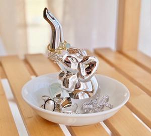 PUDDING CABIN Elephant Gift for Women - Elephant Trinket Dish for Rings Earrings Organizer - Elephant Decor for Women Girls Her Friends Birthday Valentine's Day Xmas Gifts