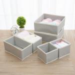 Bructhun Socks Drawer Organizer Set of 3 Pack Gray, Underwear Dividers, Closet Cabinet Dresser Storage Boxes for Panties Stockings Leggings