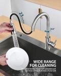 Hiqufet Kitchen Faucet with Pull Down Sprayer, Brushed Nickel High Arc Single Handle Kitchen Sink Faucet for Pot Filler, Stainless Steel Commercial Modern Rv Farmhouse Camper Laundry Bar Sink Faucets