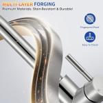 SOEBIZ Kitchen Faucets with Pull Down Sprayer, High Arc Single Handle Stainless Steel Commercial Kitchen Faucet 1 or 3 Hole Sink Faucet for Farmhouse Camper Laundry Rv Bar, Brushed Nickel
