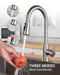 Hiqufet Kitchen Faucet with Pull Down Sprayer, Brushed Nickel High Arc Single Handle Kitchen Sink Faucet for Pot Filler, Stainless Steel Commercial Modern Rv Farmhouse Camper Laundry Bar Sink Faucets