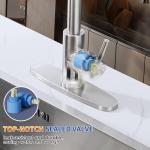 SOEBIZ Kitchen Faucets with Pull Down Sprayer, High Arc Single Handle Stainless Steel Commercial Kitchen Faucet 1 or 3 Hole Sink Faucet for Farmhouse Camper Laundry Rv Bar, Brushed Nickel