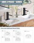 Casavilla Bathroom Faucets Set with Pop Up Drain, Modern Single Handle Black Bathroom Sink Faucet w/Deck Plate(1 or 3 Hole), Farmhouse RV Vanity Sink Faucet-2 Sets, baño lavamanos Llave
