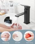 Casavilla Bathroom Faucets Set with Pop Up Drain, Modern Single Handle Black Bathroom Sink Faucet w/Deck Plate(1 or 3 Hole), Farmhouse RV Vanity Sink Faucet-2 Sets, baño lavamanos Llave