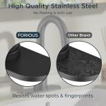 FORIOUS Matte Black Bathroom Faucet with Pull Down Sprayer, Single Hole Bar Sink Faucet 1 Hole with Pop Up Drain Hose, Suitable for Bathroom, RV,Vanity, Restroom & Utility Sink