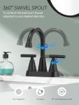 Cobbe Bathroom Faucets for Sink 3 Hole, 4 Inch with Pop Up Drain and 2 Supply Hoses, 2 Handle Centerset Bathroom Faucet for Sink Vanity, Midnight Black Matte