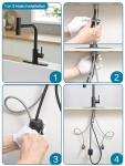 Black Kitchen Faucets with Pull Down Sprayer,Waterfall Kitchen Sink Faucet,Commercial Utility Stainless Steel Kitchen Faucets,Single Handle Kitchen Sink Faucet with Pull Down Sprayer for 3 Function