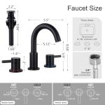FGKQ Black Bathroom Faucet for Sink 3 Hole, Bathroom Sink Faucet with Pop Up Drain, 8 Inch Widespread Vanity Faucet 3 Hole, 360° Swivel Two Handle with Supply Lines