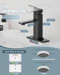 Casavilla Bathroom Faucets Set with Pop Up Drain, Modern Single Handle Black Bathroom Sink Faucet w/Deck Plate(1 or 3 Hole), Farmhouse RV Vanity Sink Faucet-2 Sets, baño lavamanos Llave