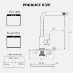 AVSIILE Matte Black Waterfall Kitchen Faucets with Pull Down Sprayer, Single Hole, Single Handle, Pull Out Tap, Stainless Steel Sink Faucet, Suitable for Farmhouse Camper Laundry Rv Bar