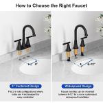 Bathroom Faucets for Sink 3 Hole, Hurran Matte Black Bathroom Sink Faucet with Pop-up Drain and Supply Lines, Stainless Steel Lead-Free Widespread Faucet for Vanity RV Farmhouse Sink