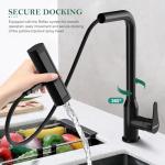 VallisCo Waterfall Kitchen Faucet with Pull Down Sprayer, 4 Modes Function, Single Handle, 360 Rotatable, Easy Installation Commercial Modern Sink Faucet