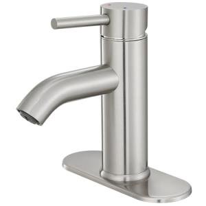 Bathroom Faucet Brushed Nickel One-Handle, Modern one Hole Bathroom Sink Faucet Lavatory Faucet with Deck