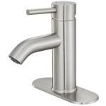 Bathroom Faucet Brushed Nickel One-Handle, Modern one Hole Bathroom Sink Faucet Lavatory Faucet with Deck