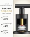 FORIOUS Bathroom Faucets 3 Hole, Matte Black Bathroom Sink Faucet 3 Hole Vanity with 360° Swivel Spout, Suitable for 8 Inch Widespread Sink with Metal Pop-up Drain and cUPC Supply Line, Commercial