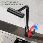 VallisCo Waterfall Kitchen Faucet with Pull Down Sprayer, 4 Modes Function, Single Handle, 360 Rotatable, Easy Installation Commercial Modern Sink Faucet