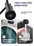 LUFEIDRA Black Kitchen Faucets with Pull Down Sprayer - High Arc Spring 304 Stainless Steel Single Hole Sink Faucet with Dual Function Pull-Down Sprayer for Bar Rv Kitchen, Matte Black