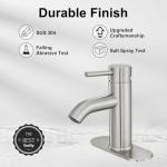 Bathroom Faucet Brushed Nickel One-Handle, Modern one Hole Bathroom Sink Faucet Lavatory Faucet with Deck