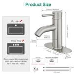 Bathroom Faucet Brushed Nickel One-Handle, Modern one Hole Bathroom Sink Faucet Lavatory Faucet with Deck
