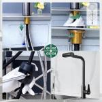 VallisCo Waterfall Kitchen Faucet with Pull Down Sprayer, 4 Modes Function, Single Handle, 360 Rotatable, Easy Installation Commercial Modern Sink Faucet