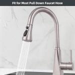 Hibbent Pull Down Spray Head for Kitchen Faucet, 3-Function Spray Nozzle with 15 Adapters, Sink Faucet Head Replacement Compatible with Moen, American Standard, Delta, Kohler Faucets, Brushed Nickel