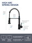 LUFEIDRA Black Kitchen Faucets with Pull Down Sprayer - High Arc Spring 304 Stainless Steel Single Hole Sink Faucet with Dual Function Pull-Down Sprayer for Bar Rv Kitchen, Matte Black