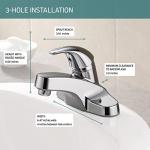Peerless Centerset Bathroom Faucet Chrome, Bathroom Sink Faucet, Single Handle, Chrome P131LF