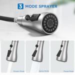 Arofa Kitchen Faucet with Pull Down Sprayer, Brushed Nickel Kitchen Sink Faucet Single Handle Stainless Steel for 1 or 3 Hole Farmhouse Laundry Utility Rv Bar Sinks