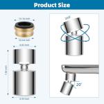 Hibbent NSF/ANSI/CAN 61 Certified Faucet Aerator, CUPC Certification 360° Twist Kitchen Sink Aerator, Dual-function Sink Sprayer Attachment, Faucet Replacement Part 55/64'' Female Thread, Chrome