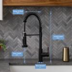 GIMILI Black Kitchen Faucet with Pull Down Sprayer Single Hole Spring Kitchen Sink Faucet, Suitable for Farmhouses, RV, Utility Laundry Room, Outdoor, and Campers. Llave para fregadero de cocina