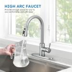 Arofa Kitchen Faucet with Pull Down Sprayer, Brushed Nickel Kitchen Sink Faucet Single Handle Stainless Steel for 1 or 3 Hole Farmhouse Laundry Utility Rv Bar Sinks