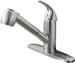Ufaucet Stainless Steel Kitchen Faucet Brushed Nickel,Small Single Handle Pull Out Kitchen Sink Faucet with Sprayer,Single Hole Low Kitchen Faucets Grifo De Cocina