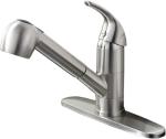 Ufaucet Stainless Steel Kitchen Faucet Brushed Nickel,Small Single Handle Pull Out Kitchen Sink Faucet with Sprayer,Single Hole Low Kitchen Faucets Grifo De Cocina