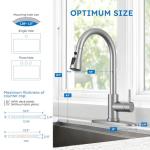 Arofa Kitchen Faucet with Pull Down Sprayer, Brushed Nickel Kitchen Sink Faucet Single Handle Stainless Steel for 1 or 3 Hole Farmhouse Laundry Utility Rv Bar Sinks
