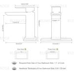 RUMOSE Matte Black Bathroom Faucets Set with Pop Up Drain Single Handle Bathroom Sink Faucet 1 & 3 Hole Waterfall Spout Vanity Faucet Kit with Deck Plate Rv Lavatory Basin Faucet, Stainless Steel