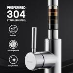 WEWE Single Handle High Arc Brushed Nickel Pull Out Kitchen Faucet,Single Level Stainless Steel Kitchen Sink Faucets with Pull Down Sprayer,Suitable for Laundry Rv Bar