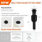 Brushed Nickel Bathroom Sink Faucets Single Hole Single Handle Stainless Steel Bathroom Faucet RV Faucet Deck Mount 1 Hole or 3 Holes with Pop-up Drains