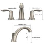 Bathroom Sink Faucet, Faucet for Bathroom Sink, Widespread Brushed Nickel Bathroom Faucet 3 Hole with Stainless Steel Pop Up Drain and cUPC Lead-Free Hose - (Brushed Nickel)