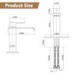 Fransiton Black Waterfall Bathroom Faucet Lavatory Single Handle 1 or 3 Hole Bathroom Sink Faucet Washbasin Faucet with Deck and Pop-up Drain